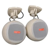 Magicvoice Mv-12 7.5 Cm 20 Watt Komütatörlü Hat Trafolu Krem Beyazı Sütun Sarkık Hoparlör (2'li Takım) - 2