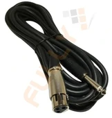 6.3mm Mono Canon Tip Dişi 5mt Mikrofon Kablosu Siyah Renk - 1