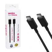 Weko Wk-26526 Type-c To Type-c 1 Metre 5a Siyah Şarj Kablosu thumbnail 1