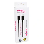 Weko Wk-26526 Type-c To Type-c 1 Metre 5a Siyah Şarj Kablosu thumbnail 3