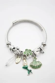 Çelik Charmlı Deniz Kızı Bileklik - Yeşil - 2