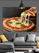 Taze Pizzadan Eriyen Peynir Dekoratif Kanvas - Mdf Ahşap Tablo - 3