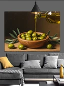 Zeytin Yağı Kasede Zeytin Dekoratif Kanvas - Mdf Ahşap Tablo - 3