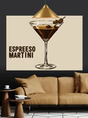 Espresso Martini Kokteyl Çizimi Dekoratif Kanvas - Mdf Ahşap Tablo - 1