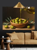 Zeytin Yağı Kasede Zeytin Dekoratif Kanvas - Mdf Ahşap Tablo - 2