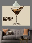 Espresso Martini Kokteyl Çizimi Dekoratif Kanvas - Mdf Ahşap Tablo - 3