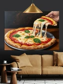 Taze Pizzadan Eriyen Peynir Dekoratif Kanvas - Mdf Ahşap Tablo - 2