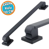 Sürgülü Kapı Çekme Kolu Tutma Kulpu Kulbu Çelik Dış Kapı Tutamağı Kol Siyah 30 Cm thumbnail 1
