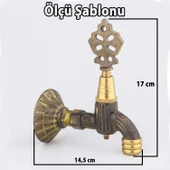 Pirinç Döküm Osmanlı Motifli Musluk Bahçe Çeşme Şadırvan Balkon İçin Dekoratif Otantik Musluk thumbnail 3