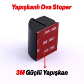 Kapı Stoperi Metal Siyah Oval Model Güçlü Yapışkanlı Kauçuk Başlıklı Kapı Tamponu Durdurucu Koruyucu thumbnail 2