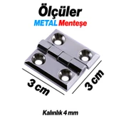 2 ADET Yaprak Menteşe Metal 30x30 mm Gümüş Krom  Kapi Pencere Dolap Mobilya Kapak Menteşe Bağlantı thumbnail 2