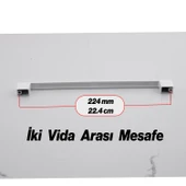Metal Kulp 224 Mm-22.4 Cm Mobilya Çekmece Mutfak Dolabı Dolap Kulpları Kulbu Kulpu Beyaz Renk thumbnail 2