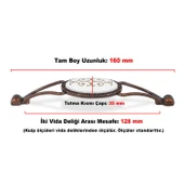 Mobilya Mutfak Çekmece Dolap Kulpu Kulbu Kulpları (128 mm-12.8 cm) Eskitme Antik Bakır Metal thumbnail 2