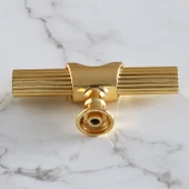 Metal Düğme Tek Vidalı Çekmece Mutfak Mobilya Dolabı Dolap Kulpu Kulbu Kulpları Gold Altın thumbnail 4