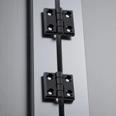 Metal Mini Yaprak Menteşe 30x30mm Dayanıklı Mobilya Kapı Dolap Çekmece Kapak Aksesuar Bağlantı Siyah thumbnail 3