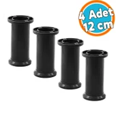 4 Adet Plastik Ayak Dolap Mobilya Tezgah Yükseltici Yükseltme Ayağı Ayarlanabilir 12 Cm Siyah thumbnail 1