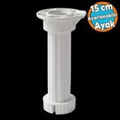 Ayarlanabilir Plastik Ayak Dolap Mobilya Tezgah Yükseltici Yükseltme Ayağı Ayakları 1 Adet 15 Cm thumbnail 1