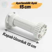Ayarlanabilir Plastik Ayak Dolap Mobilya Tezgah Yükseltici Yükseltme Ayağı Ayakları 4 Adet 15 Cm thumbnail 4