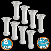 Ayarlanabilir Plastik Ayak Dolap Mobilya Tezgah Yükseltici Yükseltme Ayağı Ayakları 8 Adet 12 Cm thumbnail 1