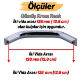Mobilya Çekmece Mutfak Dolabı Dolap Kulpları Kulbu Kulpu Krom Gümüş Metal Kulp 128 mm  12.8 cm thumbnail 2