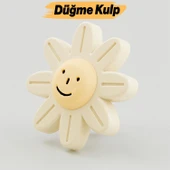 Gülücüklü Aytaşı Krem Mobilya Çoçuk Odası Dolabı Kapak Kulpu Çekmece Kulbu Plastik 1 ADET thumbnail 1