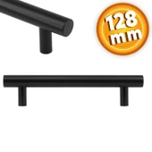 Mobilya Mutfak Dolap Kapak Çekmece Kulpu Kulbu 128 mm Mat Siyah Metal Kulp (10 Adet) thumbnail 7