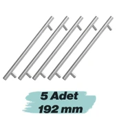 Mobilya Mutfak Çekmece Dolap Kapak Kulpu Kulbu 192 mm İnox Metal Kulp (5 Adet) thumbnail 1