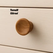 Mobilya Mutfak Dolap Dolabı Çekmece Kulpu Kulbu Kulp Düğme Açık Ceviz Plastik Tek Vidalı 10 Adet thumbnail 2