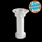 Ayarlanabilir Plastik Ayak Dolap Mobilya Tezgah Yükseltici Yükseltme Ayağı Ayakları 1 Adet 12 Cm thumbnail 1