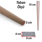 Masa Ayağı 4 ADET Ham Doğal Ahşap Boyasız Bağlantı Aparatlı Mobilya Kanepe Sehpa Ayakları Bohem 75cm thumbnail 4
