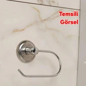 Metal Tuvalet Kağıtlık Yapışkanlı Açık Aparat WC Kağıt Standı Bez Havluluk Paslanmaz Sağlam Krom thumbnail 4