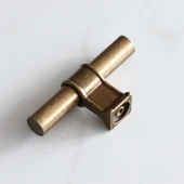 Mobilya Mutfak Çekmece Dolap Kulpu Kulbu Kulpları Eskitme Antik Sarı Metal Düğme Tek Vidalı thumbnail 3