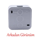 Sıva Üstü Topraklı Monofaze Priz Tekli Grup Priz Kare Fiş Grup Priz Kablosuz Klemensli 220 V thumbnail 4