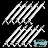 Mobilya Banyo Mutfak Dolabı Çekmece Dolap Kapak Kulpu Kulbu Beyaz 96 mm Metal Kulp (10 Adet) - 1