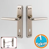 1 Takım İç Oda Kapı Kolu Aynalı Sağa Sola Uygun Saten Renk Dış Ahşap Pvc Metal Çelik Kapısı Tutamağı thumbnail 1