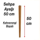 Sehpa Ayak Seti 50 cm Kahverengi Doğal Ahşap Boyalı Silindir Masa Ayağı Ayakları Aksesuar Bohem 3'lü thumbnail 3