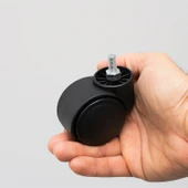 4 Adet Dönerli Koltuk Tekeri M8 Civatalı Siyah Renk Dayanıklı Plastik Mobilya Sandalye Ofis Tekerlek thumbnail 4