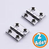 2 ADET Yaprak Menteşe Metal 30x30 mm Gümüş Krom  Kapi Pencere Dolap Mobilya Kapak Menteşe Bağlantı thumbnail 1
