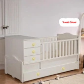 Gülücüklü Aytaşı Krem Mobilya Çoçuk Odası Dolabı Kapak Kulpu Çekmece Kulbu Plastik 1 ADET thumbnail 3