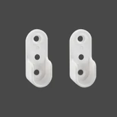 Askı Flanşı Elbise Askısı Dolap İçi Metal Boru Tutucu Plastik 2 Adet Beyaz Renk thumbnail 4