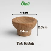 Mobilya Mutfak Dolap Dolabı Çekmece Kulpu Kulbu Kulp Düğme Açık Ceviz Plastik Tek Vidalı thumbnail 4