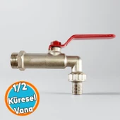 Küresel 1/2 Rekorlu Krom Bahçe Musluğu Korozyona Dayanıklı Rekorlu Tam Geçişli Bahçe Musluğu thumbnail 1