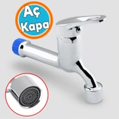 Aç Kapa Musluk Lavabo Banyo Mutfak Musluğu Bahçe Çeşmesi Klasik Uzun Musluk Tek Çıkışlı Batarya thumbnail 1