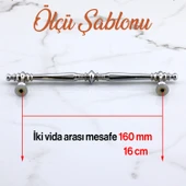 Mobilya Çekmece Mutfak Dolabı Dolap Kulpları Kulbu Kulpu Krom Krom Metal Kulp 160 mm - 16 cm thumbnail 4