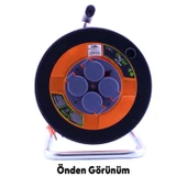 Plastik Makaralı Seyyar Kapaklı 4 Prizli IP44 Uzatma Kablosu 3x2.5 mm 30 Metre CCA Kablo - 2