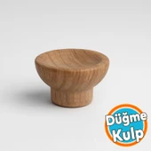 Mobilya Mutfak Dolap Dolabı Çekmece Kulpu Kulbu Kulp Düğme Açık Ceviz Plastik Tek Vidalı thumbnail 1