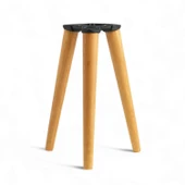 Sehpa Ayak Seti 50 cm Kahverengi Doğal Ahşap Boyalı Silindir Masa Ayağı Ayakları Aksesuar Bohem 3'lü thumbnail 1