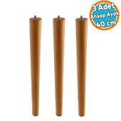 3 Adet Ahşap Silindir Ayağı Kahverengi Boya Bohem Tarz Mobilya Masa Mobilya Aksesuar Ayak 40 cm thumbnail 1