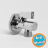 Ara Musluk 3/8 Filtreli Pirinç Krom Musluk Çamaşır Bulaşık Banyo Klozet Mutfak Ara Musluğu thumbnail 1