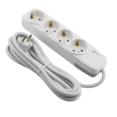 5 Metre Kablolu 4'lü Topraklı Grup Priz Fiş Çoğaltıcı Çoklu Uzatma Kablosu Anahtarsız thumbnail 2
